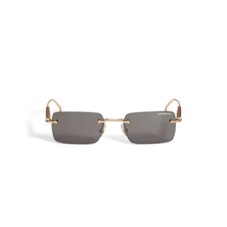 Lunettes de soleil carrées avec monture métallique dorée