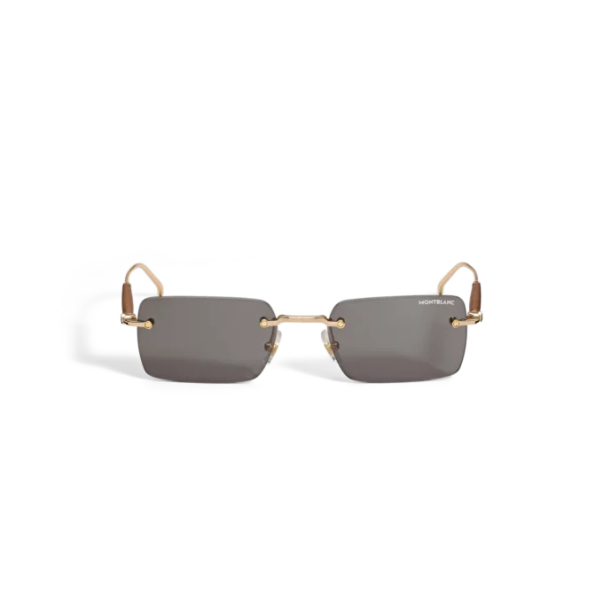 Lunettes de soleil carrées avec monture métallique dorée Lunettes de soleil carrées avec monture métallique dorée