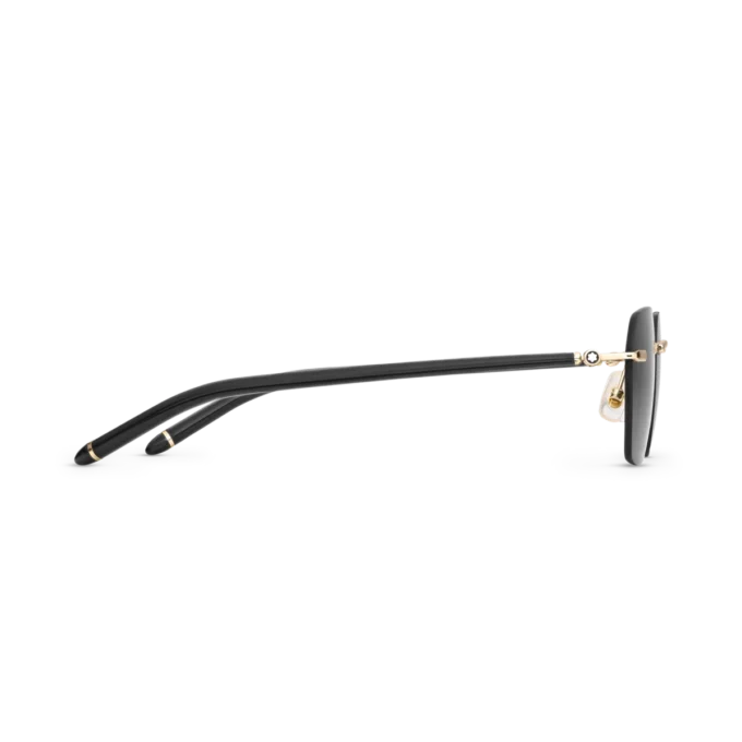 Lunettes de soleil carrées avec monture métallique dorée Lunettes de soleil carrées avec monture métallique dorée