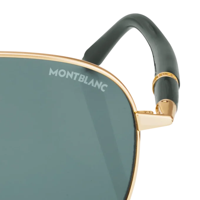 Lunettes de soleil carrées avec monture métallique dorée Lunettes de soleil carrées avec monture métallique dorée
