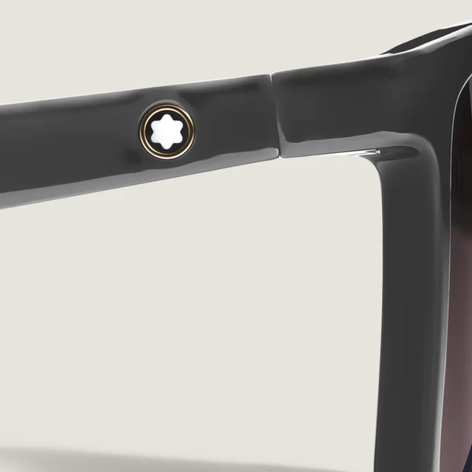 Lunettes de soleil carrées à monture noire injectée