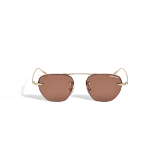 Lunettes de soleil ovales avec monture en métal doré