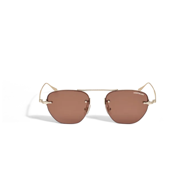 Lunettes de soleil ovales avec monture en métal doré Lunettes de soleil ovales avec monture en métal doré