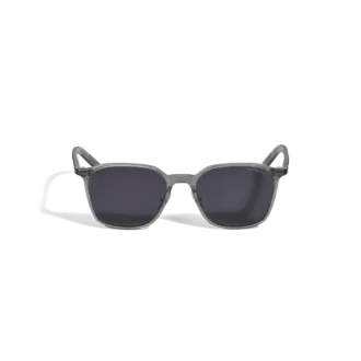 Lunettes de soleil ovales à monture en acétate grise