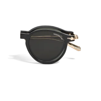 Lunettes de soleil ovales pliables avec monture injectée de couleur noire