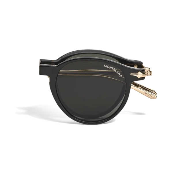 Lunettes de soleil ovales pliables avec monture injectée de couleur noire Lunettes de soleil ovales pliables avec monture injectée de couleur noire