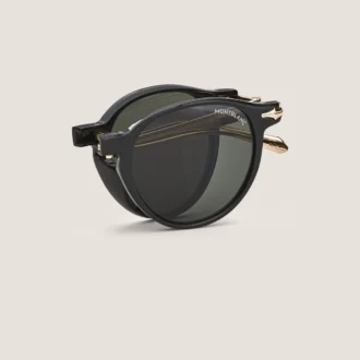 Lunettes de soleil ovales pliables avec monture injectée de couleur noire
