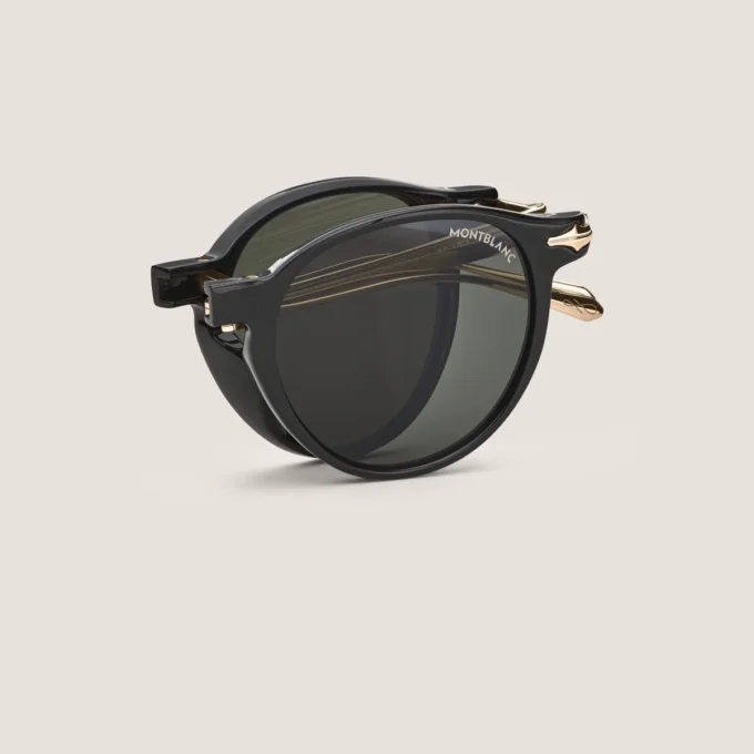 Lunettes de soleil ovales pliables avec monture injectée de couleur noire Lunettes de soleil ovales pliables avec monture injectée de couleur noire