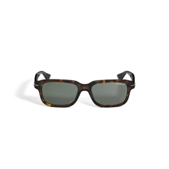 Lunettes de soleil rectangulaires avec monture en acétate couleur Havane