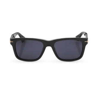 Lunettes de soleil rectangulaires avec monture en acétate de couleur noire