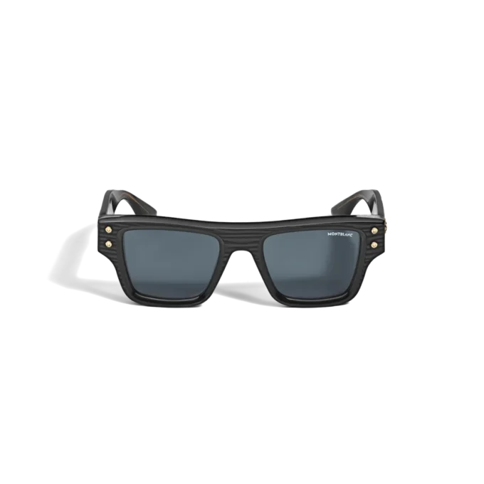 Lunettes de soleil rectangulaires avec monture en acétate de couleur noire Lunettes de soleil rectangulaires avec monture en acétate de couleur noire