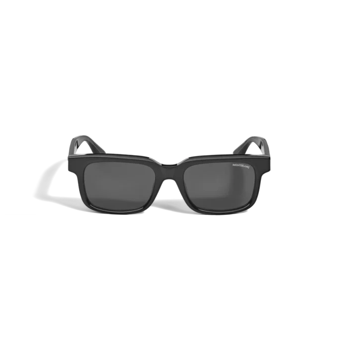 Lunettes de soleil rectangulaires avec monture en acétate de couleur noire Lunettes de soleil rectangulaires avec monture en acétate de couleur noire