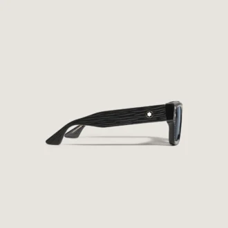 Lunettes de soleil rectangulaires avec monture en acétate de couleur noire