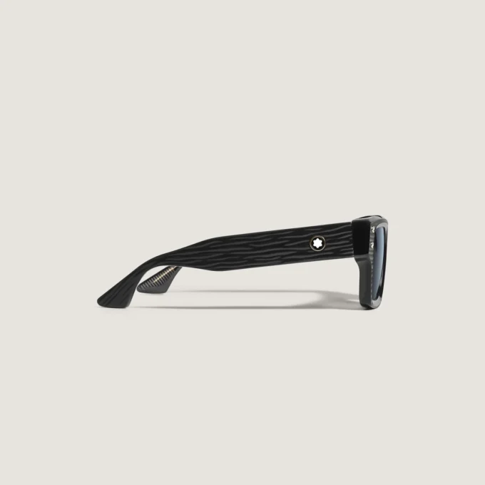 Lunettes de soleil rectangulaires avec monture en acétate de couleur noire Lunettes de soleil rectangulaires avec monture en acétate de couleur noire