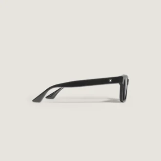 Lunettes de soleil rectangulaires avec monture en acétate de couleur noire