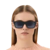 Lunettes de soleil rectangulaires avec monture en acétate de couleur noire Lunettes de soleil rectangulaires avec monture en acétate de couleur noire