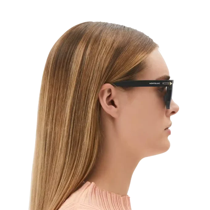 Lunettes de soleil rectangulaires avec monture en acétate de couleur noire Lunettes de soleil rectangulaires avec monture en acétate de couleur noire