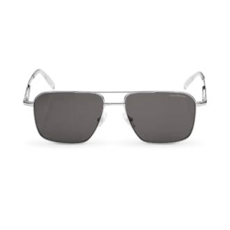 Lunettes de soleil rectangulaires avec monture en métal argenté