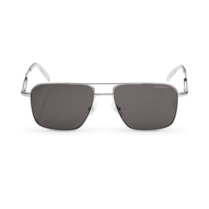 Lunettes de soleil rectangulaires avec monture en métal argenté Lunettes de soleil rectangulaires avec monture en métal argenté