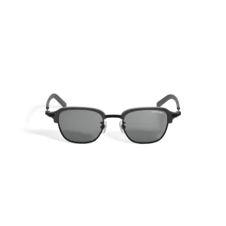 Lunettes de soleil rectangulaires avec monture en métal noir