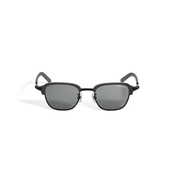 Lunettes de soleil rectangulaires avec monture en métal noir Lunettes de soleil rectangulaires avec monture en métal noir