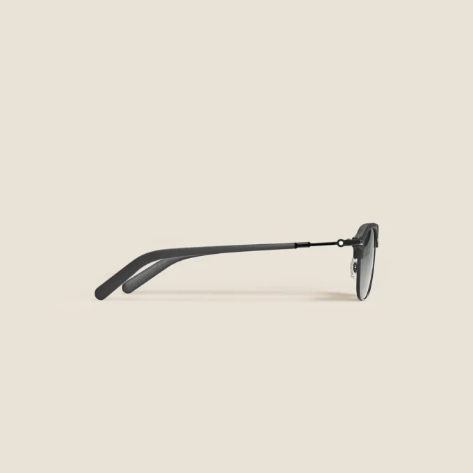 Lunettes de soleil rectangulaires avec monture en métal noir Lunettes de soleil rectangulaires avec monture en métal noir