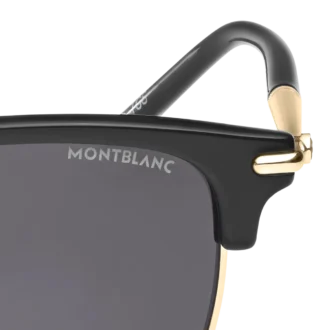 Lunettes de soleil rectangulaires avec monture injectée de couleur noire (M)