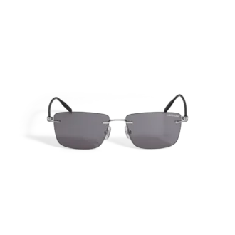 Lunettes de soleil rectangulaires avec monture métallique argentée