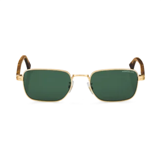 Lunettes de soleil rectangulaires avec monture métallique dorée