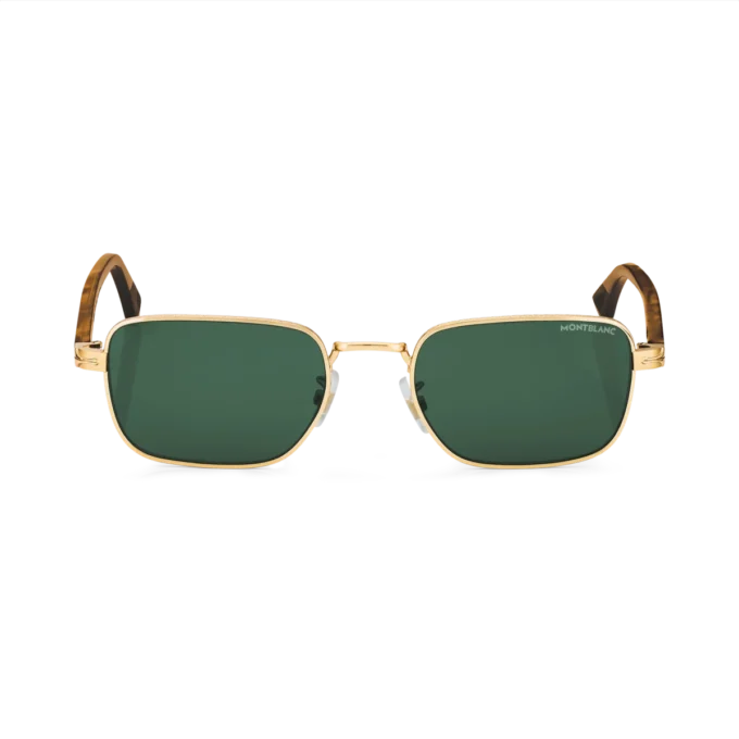 Lunettes de soleil rectangulaires avec monture métallique dorée Lunettes de soleil rectangulaires avec monture métallique dorée