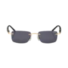 Lunettes de soleil rectangulaires avec monture métallique dorée Lunettes de soleil rectangulaires avec monture métallique dorée