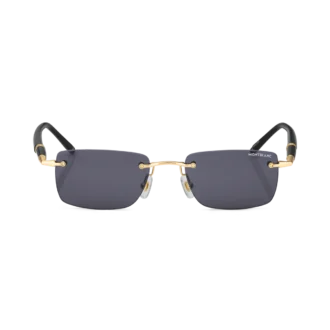 Lunettes de soleil rectangulaires avec monture métallique dorée