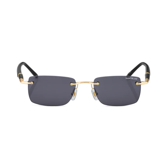 Lunettes de soleil rectangulaires avec monture métallique dorée Lunettes de soleil rectangulaires avec monture métallique dorée