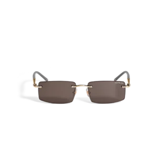Lunettes de soleil rectangulaires avec monture métallique dorée