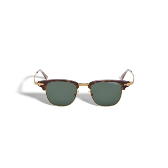 Lunettes de soleil rectangulaires avec monture métallique dorée