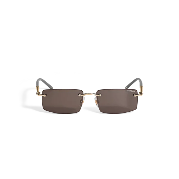 Lunettes de soleil rectangulaires avec monture métallique dorée Lunettes de soleil rectangulaires avec monture métallique dorée