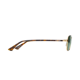 Lunettes de soleil rectangulaires avec monture métallique dorée