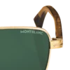 Lunettes de soleil rectangulaires avec monture métallique dorée Lunettes de soleil rectangulaires avec monture métallique dorée