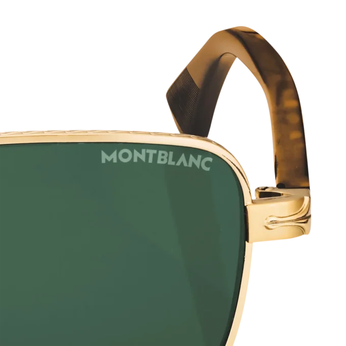 Lunettes de soleil rectangulaires avec monture métallique dorée Lunettes de soleil rectangulaires avec monture métallique dorée