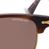 Lunettes de soleil rectangulaires Monture métallique dorée Lunettes de soleil rectangulaires Monture métallique dorée