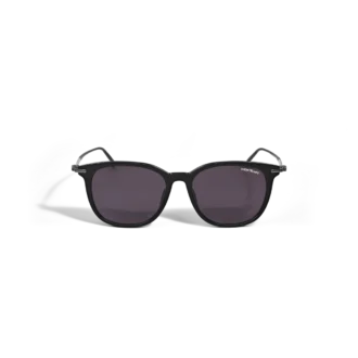 Lunettes de soleil rectangulaires à monture noire en acétate