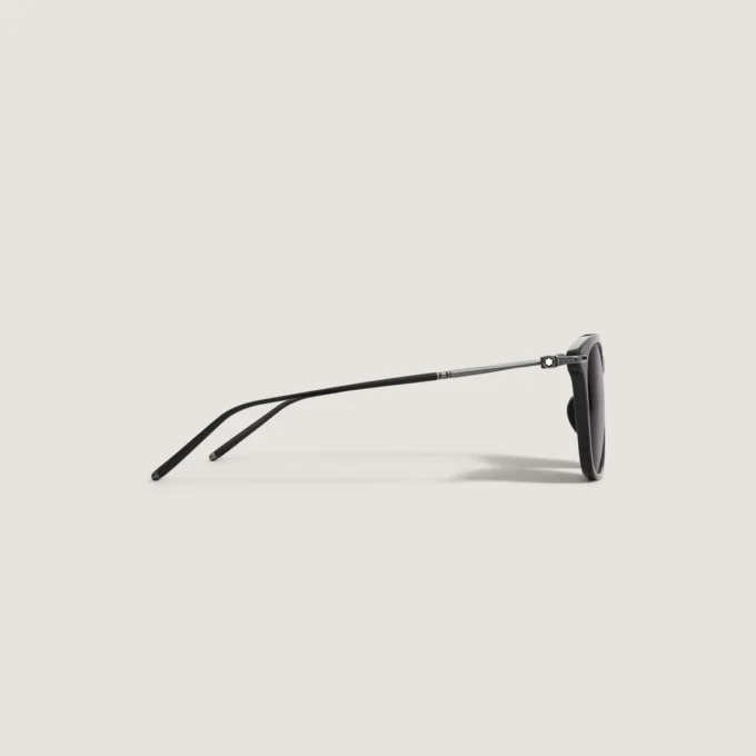 Lunettes de soleil rectangulaires à monture noire en acétate Lunettes de soleil rectangulaires à monture noire en acétate