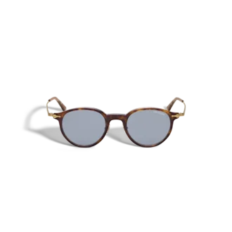 Lunettes de soleil rondes avec monture en acétate havane