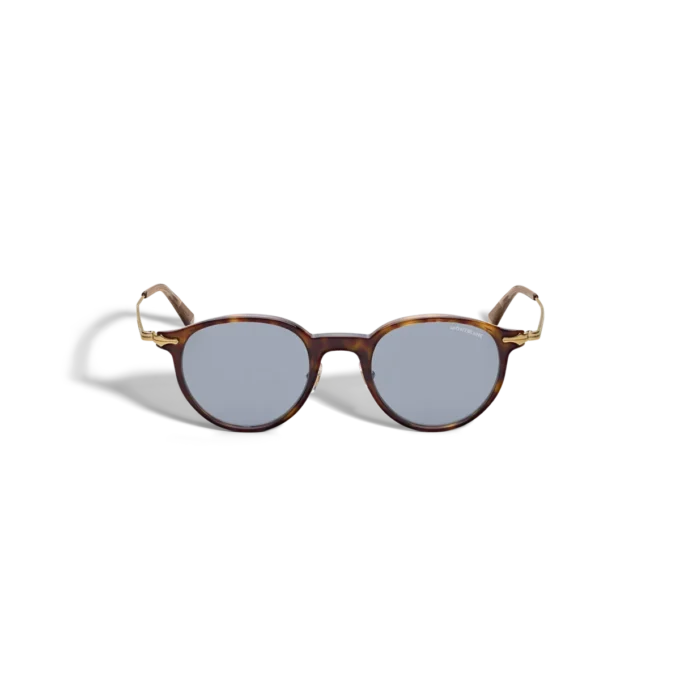 Lunettes de soleil rondes avec monture en acétate havane Lunettes de soleil rondes avec monture en acétate havane