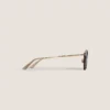 Lunettes de soleil rondes avec monture en acétate havane Lunettes de soleil rondes avec monture en acétate havane