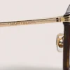 Lunettes de soleil rondes avec monture en acétate havane Lunettes de soleil rondes avec monture en acétate havane
