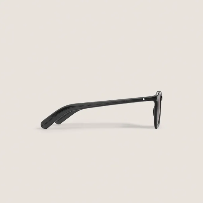 Lunettes de soleil rondes avec monture en acétate injecté noir Lunettes de soleil rondes avec monture en acétate injecté noir