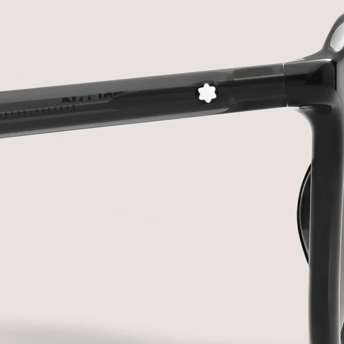 Lunettes de soleil rondes avec monture en acétate injecté noir Lunettes de soleil rondes avec monture en acétate injecté noir