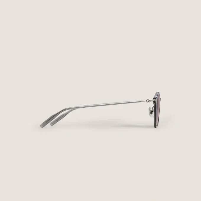 Lunettes de soleil rondes avec monture injectée grise Lunettes de soleil rondes avec monture injectée grise