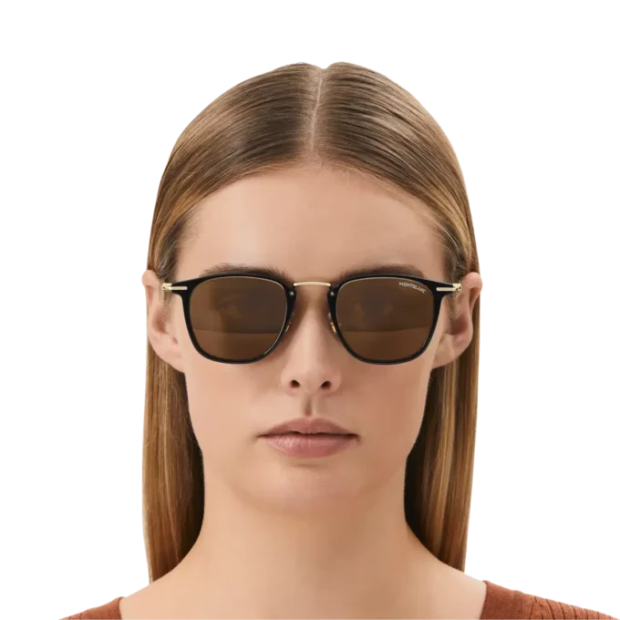 Lunettes de soleil rondes avec monture injectée noire Lunettes de soleil rondes avec monture injectée noire
